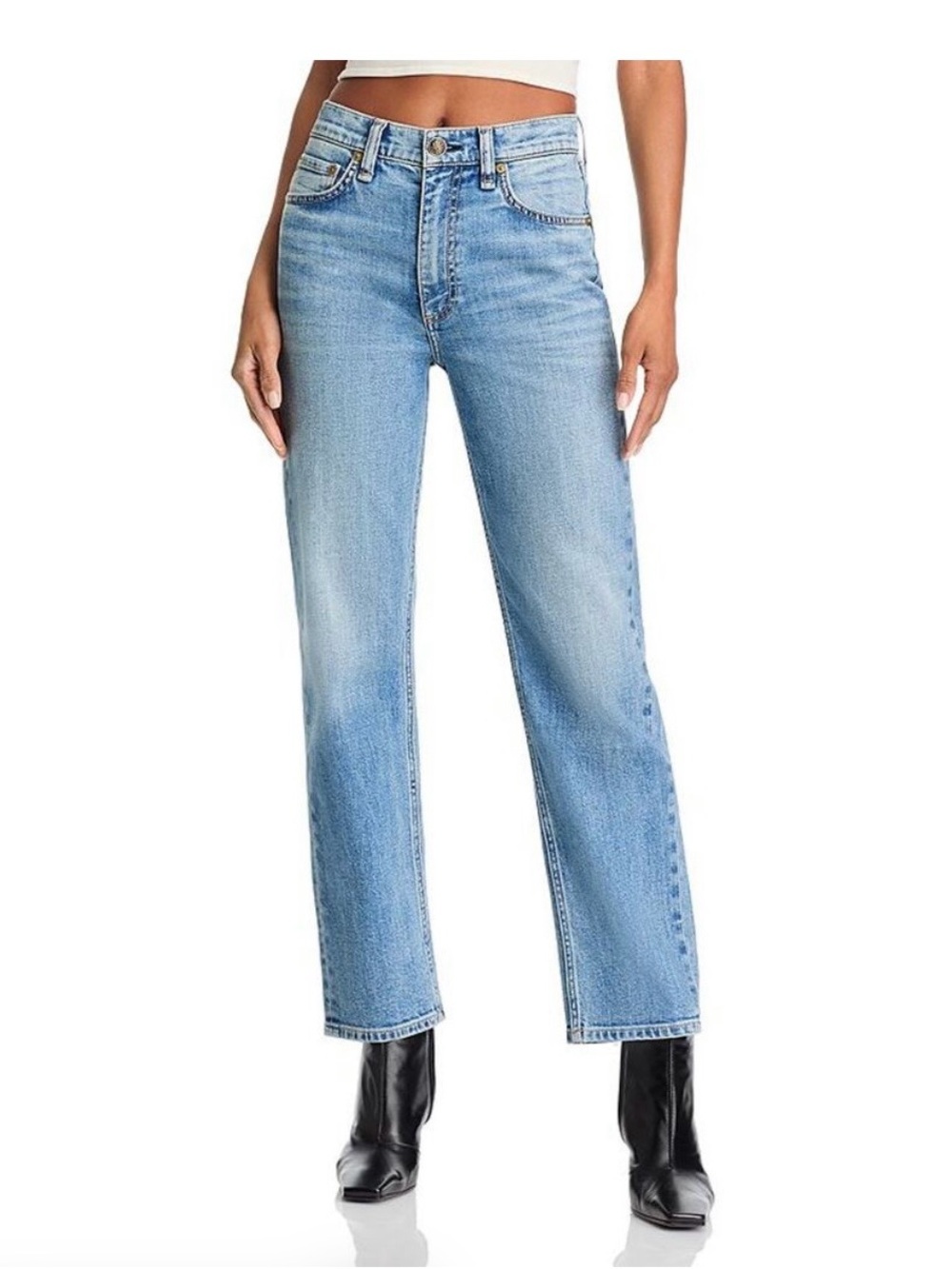 rag & bone Harlow Ankle Straight Jeans Lou Light Wash Size 25